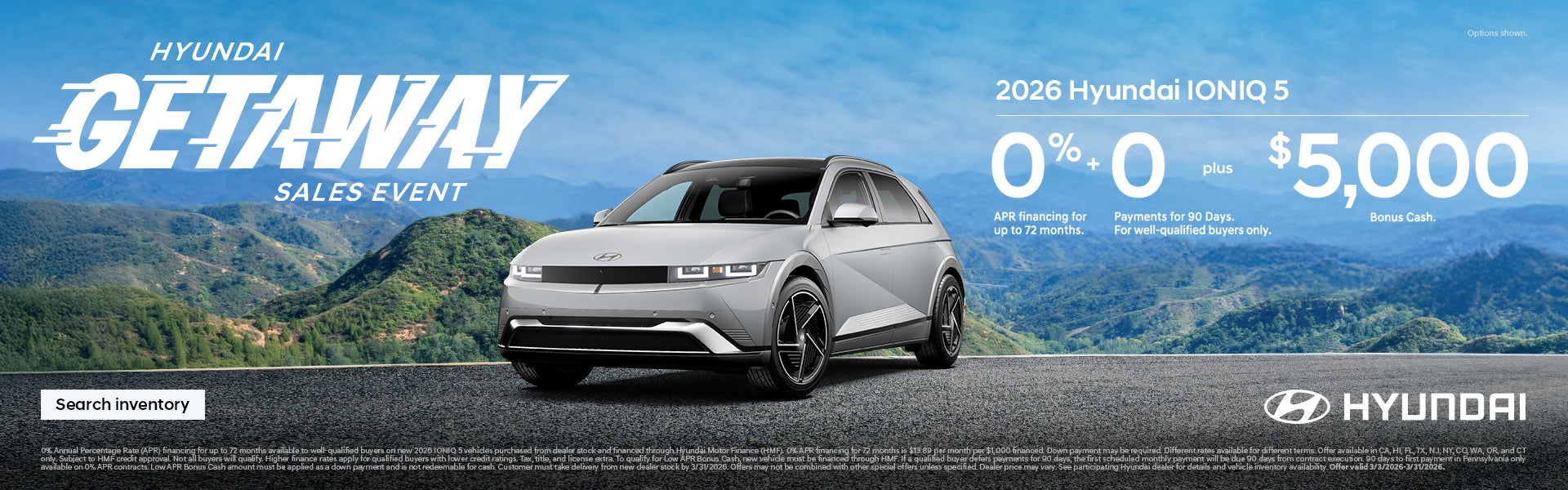 Eastern Hyundai 2026 Getaway Sales Event Offer