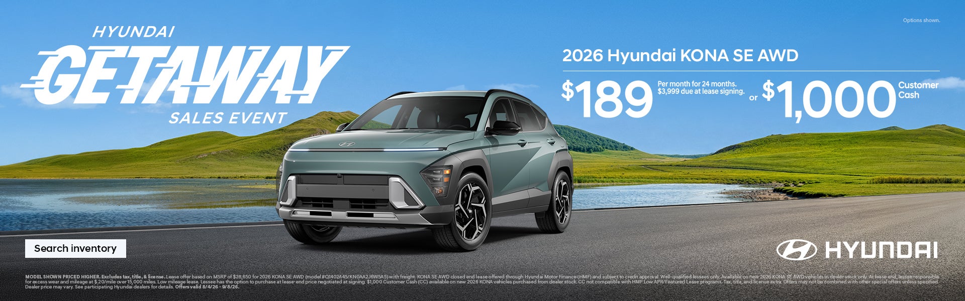 $189/24/$3,999 Lease or $1,000 Customer Cash