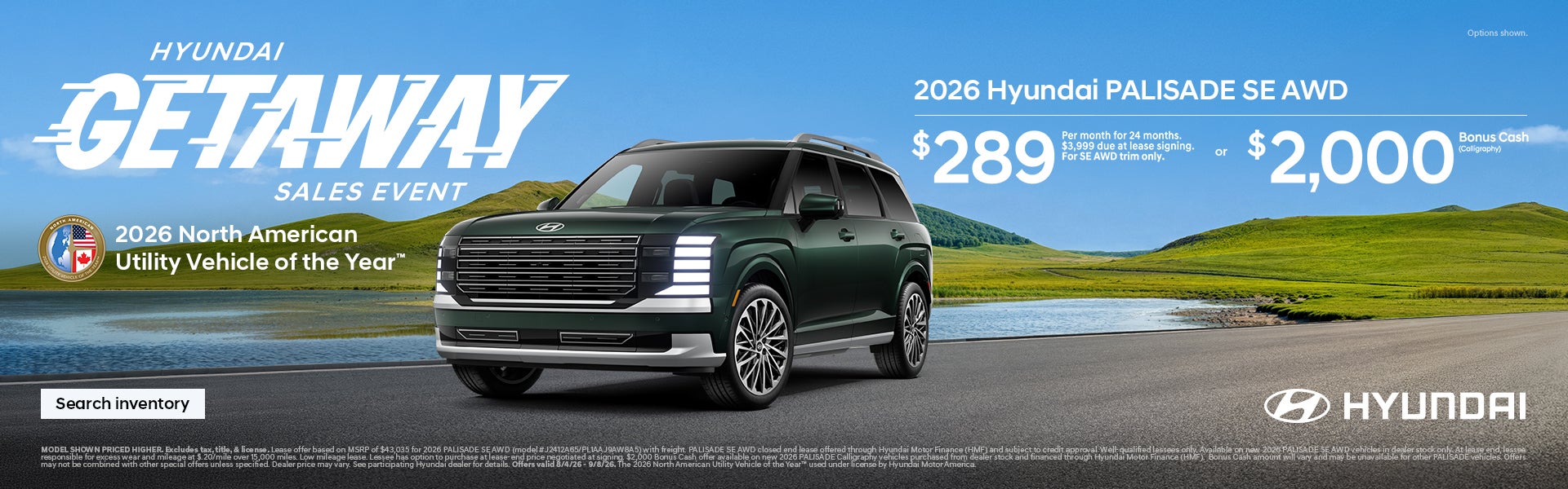 $289/24/$3,999 Lease or $2,000 Bonus Cash