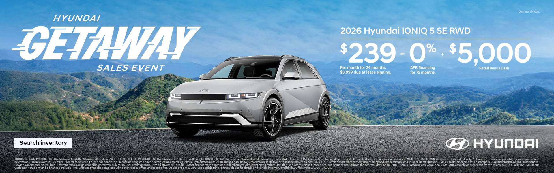 2026 Hyundai IONIQ 5 Eastern APR or Lease or Bonus Cash Offer